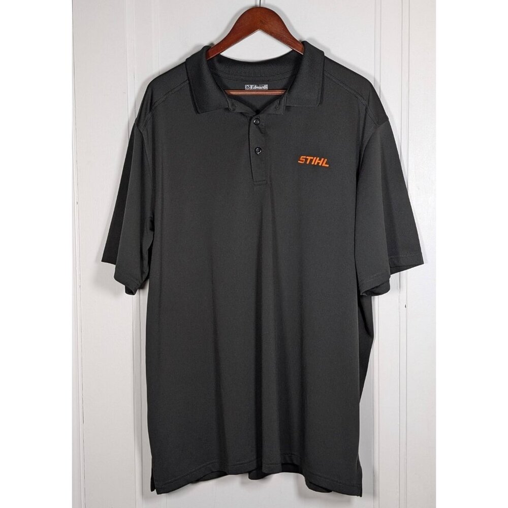 Stihl Tools Chainsaw Polo Shirt Black Mens Size 2XL XXL Embroidered Logo Work